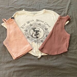 3 piece Croptop bundle forever 21/ charlotte russe sz juniors small